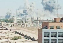 This is a screenshot from BBC video of Iranian nuclear facility bombed by the United States.