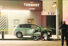 Car ploughs into crowd at LA nightclub, injuring 30 A vehicle that plunged into a crowd outside a nightclub, injuring dozens, is seen on Santa Monica Boulevard in the East Hollywood neighborhood of Los Angeles, California, USA. REUTERS