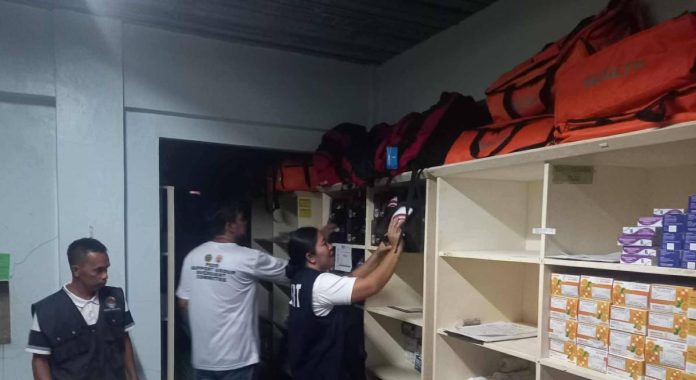Personnel from the Capiz Provincial Health Office prepare health commodities and hygiene kits for distribution to local health units across the province ahead of the expected impact of Tropical Storm “Dante.” CPHO PHOTO