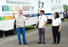 President Ferdinand “Bongbong” Marcos Jr. (center) turns over one of the mobile soil laboratories to the Department of Agriculture – Western Visayas, represented by Regional Executive Director Dennis Arpia (left), during a ceremonial distribution in Nueva Ecija province. The mobile labs are part of the National Soil Health Program to help farmers improve productivity through science-based soil analysis. Photo from Department of Agriculture Facebook Page