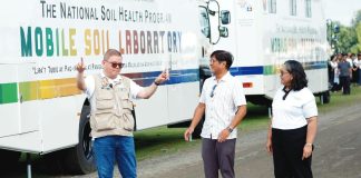 President Ferdinand “Bongbong” Marcos Jr. (center) turns over one of the mobile soil laboratories to the Department of Agriculture – Western Visayas, represented by Regional Executive Director Dennis Arpia (left), during a ceremonial distribution in Nueva Ecija province. The mobile labs are part of the National Soil Health Program to help farmers improve productivity through science-based soil analysis. Photo from Department of Agriculture Facebook Page