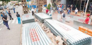 Around 680 households in Bago City, Negros Occidental, who were affected by the recent eruption of Mount Kanlaon, received a total of 2,800 galvanized iron (GI) sheets donated by the Southern and Northern Negros Filipino Chinese Chamber of Commerce. THE CITYBRIDGE PHOTO