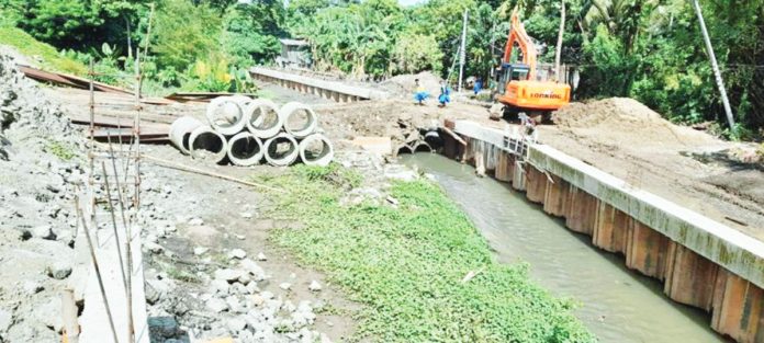 Ongoing drainage and slope protection works in Barangay Tagbak, Jaro, Iloilo City — cited as a possible contributing factor to recent flooding due to construction delays and incomplete downstream infrastructure.