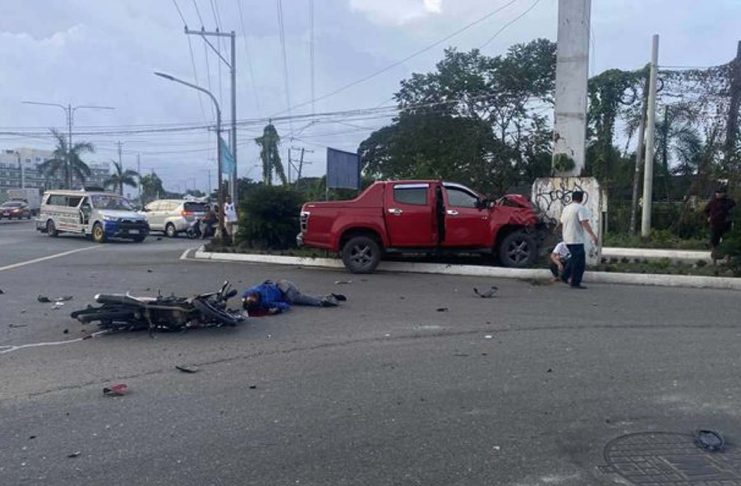 A fatal collision between a motorcycle and a pick-up truck occurred at the intersection of Barangay Mali-ao, Pavia, Iloilo on July 11, 2025. The crash highlights the growing concern over road safety in Iloilo province amid a rising number of vehicular accidents. AJ PALCULLO/PN