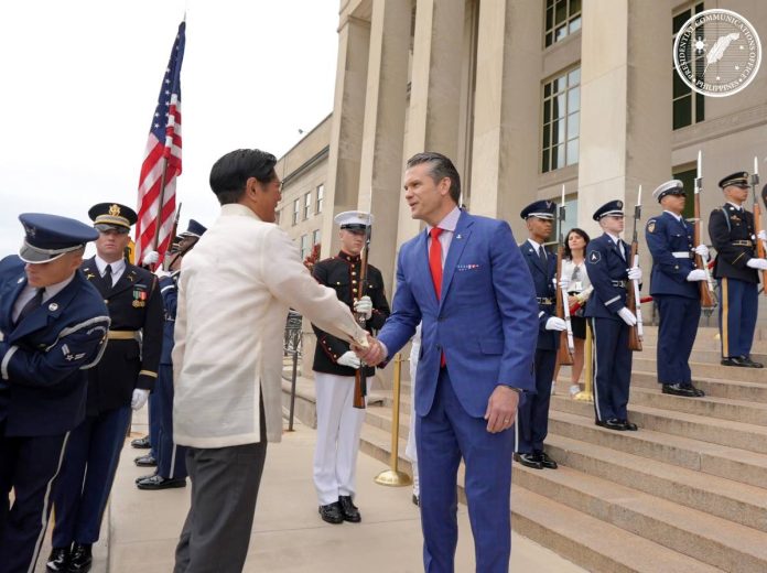 President Ferdinand Marcos Jr. kicked off his official visit to the US on Tuesday with a meeting with US Secretary of Defense Pete Hegseth. PCO
