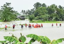 Personnel of the Coast Guard District Southern Visayas assisted in evacuation operations in Kabankalan City, Negros Occidental amid continuous rains that raised flooding concerns in the area. COAST GUARD DISTRICT SOUTHERN VISAYAS/FB PHOTO