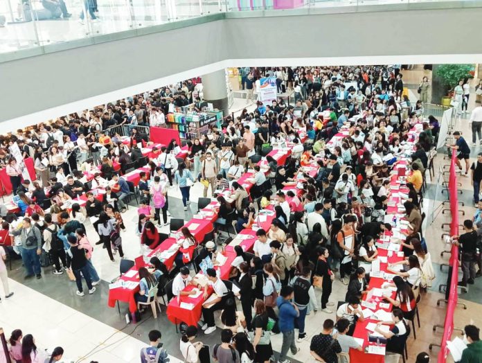 neljoy job fair copy Thousands of hopeful applicants fill Robinsons Place Jaro in Iloilo City during the Iloilo Provincial Government’s Mega Job Fair 2025 on July 18, where nearly 12,000 local and overseas job vacancies were offered. PHOTO BY DR. CYNTHIA DARIO, PESO-ILOILO PROVINCE