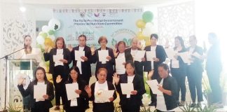 New officers of the Provincial Nutrition Volunteers of Iloilo, Inc. take their oath of office during the launch of the 2025 Nutrition Month celebration at the Iloilo provincial capitol on July 7, 2025. The event marked the start of month-long activities promoting the right to food and nutrition as a central component of the province’s social justice agenda. NELJOY N. GALIGAO/PN