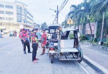 Traffic enforcers of the Iloilo City Transport and Traffic Management Office conduct an anti-colorum operation along R. Mapa Street in Mandurriao district on June 29, 2025 as part of the intensified enforcement of the city's Tricycle Route Plan. TTMO PHOTO