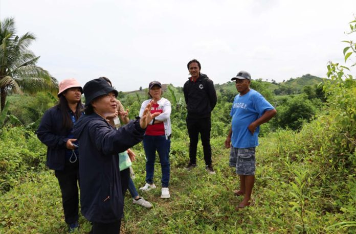 sloping-farmlands Department of Agriculture Region 6 conducts a site inspection in Barangay Mainit, Cuartero, Capiz to address soil erosion and promote sustainable farming on sloped terrain. DA WESTERN VISAYAS PHOTO
