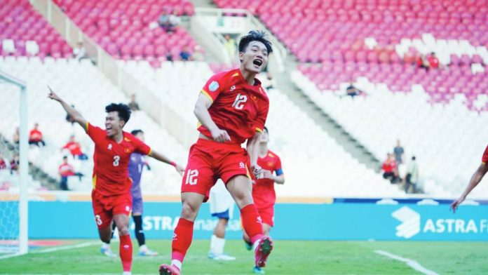 sports ASEAN Vietnam celebrates after scoring a goal against the Philippines in the 2025 ASEAN U-23 Mandiri Cup. PHOTO COURTESY OF ASEAN UNITED FC