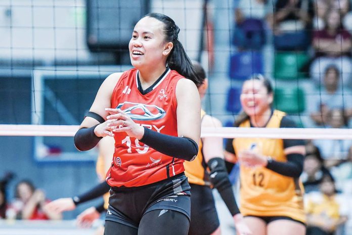 sports-Chery Rookie Baby Jyne Soreño made her presence felt on her PVL debut, finishing with 15 points, on 14 attacks and a block. PVL PHOTO