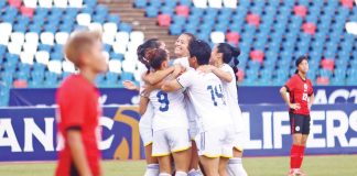 The Philippine women’s national football team clinched a spot in the 2026 AFC Women’s Asian Cup after a 1-0 victory over Hong Kong. PFF PHOTO