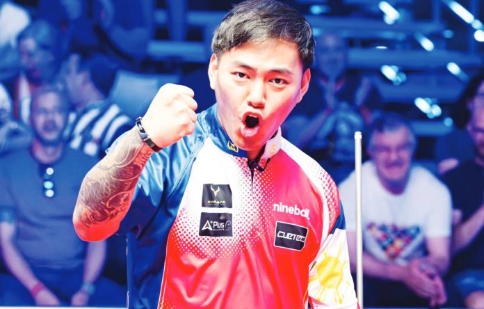 sports Johann copy Billiards player Johann Chua of Bacolod City wins the 2025 Knight Shot Open title in Dubai. PHOTO COURTESY OF MATCHROOM