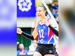 Angel Canino is one of the most electrifying outside hitters in the collegiate and national volleyballo scene today. FILE PHOTO COURTESY OF AVC