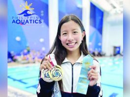 Carmina Sanchez Tan of Talisay City, Negros Occidental Tan struck gold in the 15-17 Women’s Team Free event and a silver medal in the 15-17 Women’s Duet Free of the 2025 Junior Olympic Championships in Texas, USA. PHOTO BY PHILIPPINE AQUATICS