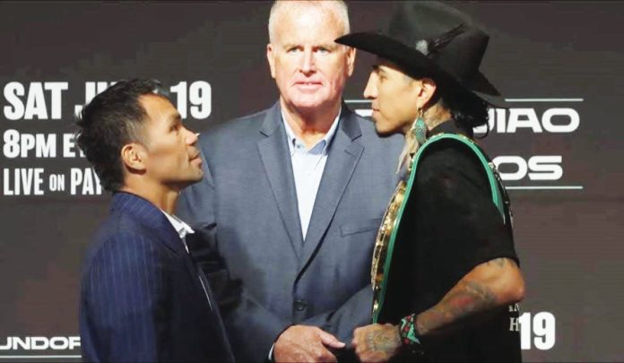 sports Pacquiao copy Filipino ring icon Manny Pacquiao is challenging reigning WBC welterweight champion Mario Barrios on Sunday at the MGM Grand Garden Arena in Las Vegas. FACEBOOK PHOTO