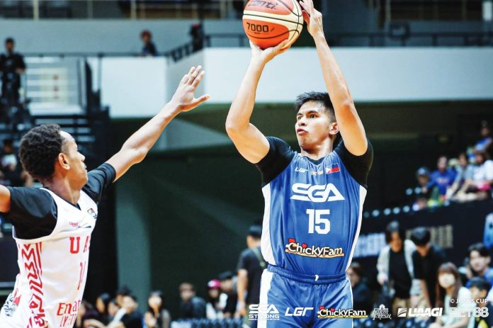 sports SGA Ilonggo Kiefer Ravena of Strong Group Athletics-Pilipinas pulls up for a basket. PHOTO COURTESY OF SGA-PILIPINAS