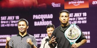 Manny Pacquio is challenging and Mario Barrios WBC welterweight champion Mario Barrios in Las Vegas, USA this weekend. PHOTO COURTESY OF LOS ANGELES TIMES