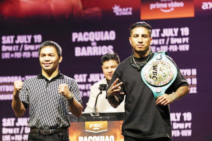 sports_Barrios_copy_resized Manny Pacquio is challenging and Mario Barrios WBC welterweight champion Mario Barrios in Las Vegas, USA this weekend. PHOTO COURTESY OF LOS ANGELES TIMES