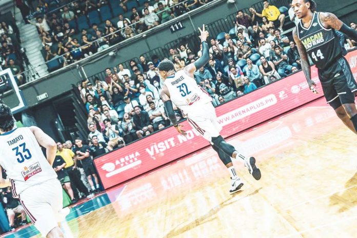 sports_Brownlee_resized Gilas Pilipinas’ Justin Brownlee gestures after hitting a three-pointer. SBP PHOTO