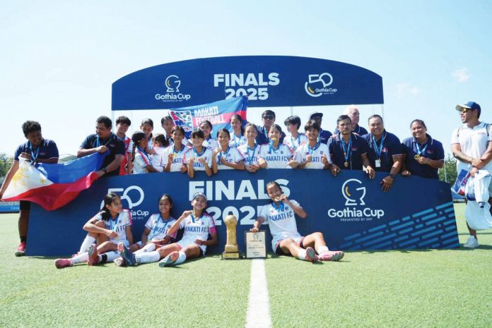 sports_Makati_resized Makati FC celebrates its Girls 13 (2012) championship conquest in the Gothia World Youth Cup in Gothenburg, Sweden. MAKATI FC PHOTO