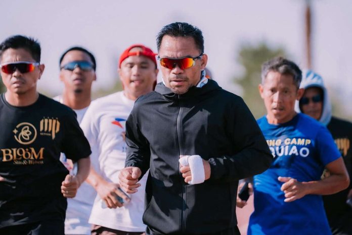 Manny Pacquiao is set to challenge WBC welterweight champion Mario Barrios in Las Vegas on Sunday. PHOTO COURTESY OF MANNY PACQUIAO