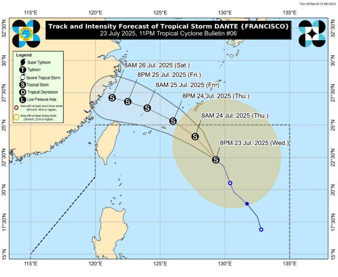 track_dante Photo courtesy of PAGASA