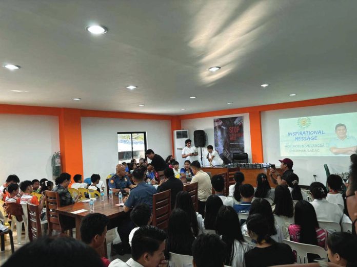 BCPO_symposium_copy_resized Several secondary students and their teachers participated in a drug symposium organized by Barangay Tangub officials, in cooperation with the Bacolod City Police Office (BCPO), on August 29. MAE SINGUAY/PN