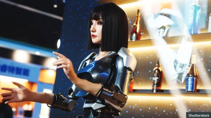 China A robot at the reception of a restaurant at the new store in Beijing, China. BBC