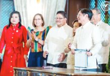 President Ferdinand R. Marcos Jr. said his government is committed to respecting the autonomy and authority of the Supreme Court as he highlighted strengthening the country’s democratic processes. He is shown here holding the Judiciary Fiscal Autonomy Act he signed at the Malacañang Palace. PCO