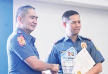 The Bacolod City Police Office (BCPO) was awarded as Best City Police Office during the 124th Police Service Anniversary celebration of the Police Regional Office-Negros Island Region (PRO-NIR) on Monday, Aug. 18, 2025. Photo shows BCPO director Colonel Joeresty Coronica (right) receiving the award from PRO-NIR director Brigadier General Arnold Thomas Ibay (left). PRO NEGROS ISLAND REGION PHOTO