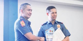 The Bacolod City Police Office (BCPO) was awarded as Best City Police Office during the 124th Police Service Anniversary celebration of the Police Regional Office-Negros Island Region (PRO-NIR) on Monday, Aug. 18, 2025. Photo shows BCPO director Colonel Joeresty Coronica (right) receiving the award from PRO-NIR director Brigadier General Arnold Thomas Ibay (left). PRO NEGROS ISLAND REGION PHOTO