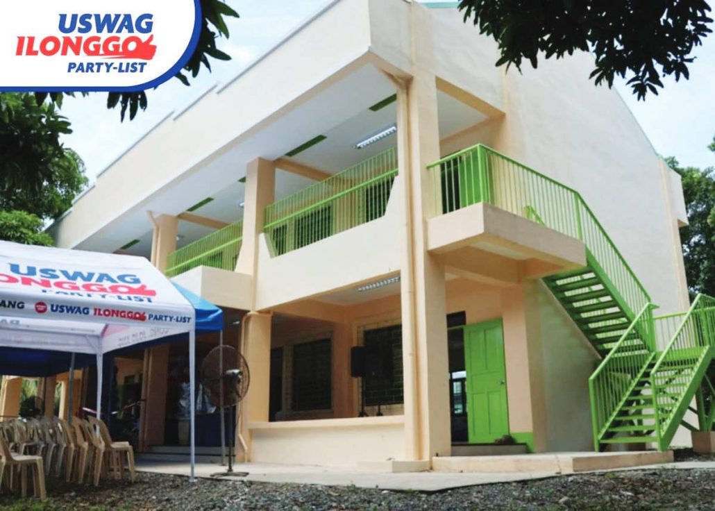 Newly built two-story with four classrooms school building at Leon Central Elementary School in Leon, Iloilo.