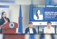 Trade Secretary Cristina Roque speaks during the launch of the 51st Philippine Business Conference and Expo in Taguig City on Monday, Aug. 18, 2025. She underscored the importance of boosting digitalization measures among businesses to help their operations and their share in the economy. PNA PHOTO BY JOANN S. VILLANUEVA