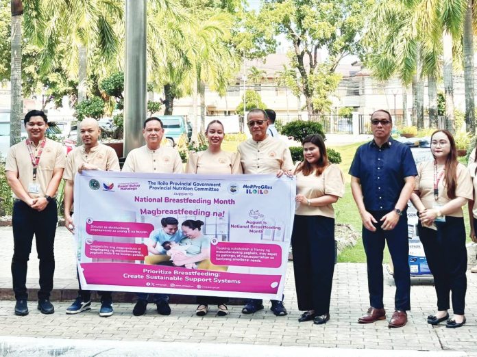neljoy breastfeeding copy Provincial officials and staff show support for National Breastfeeding Month during a kick-off activity at the Iloilo Provincial Capitol grounds. The campaign, led by the Provincial Nutrition Committee, promotes the theme “Prioritize Breastfeeding: Create Sustainable Support Systems” to raise awareness on the critical role of breastfeeding in maternal and child health. ILOILO PROVINCIAL NUTRITION OFFICE PHOTO