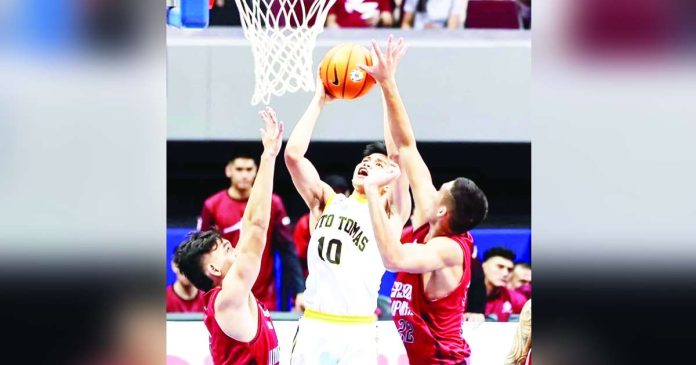 sports 9_superimposed Former University of Santo Tomas Growling Tigers forward Aldave Canoy is among the nine Western Visayas-based players in the PBA Season 50 Rookie Draft. UAAP FILE PHOTO