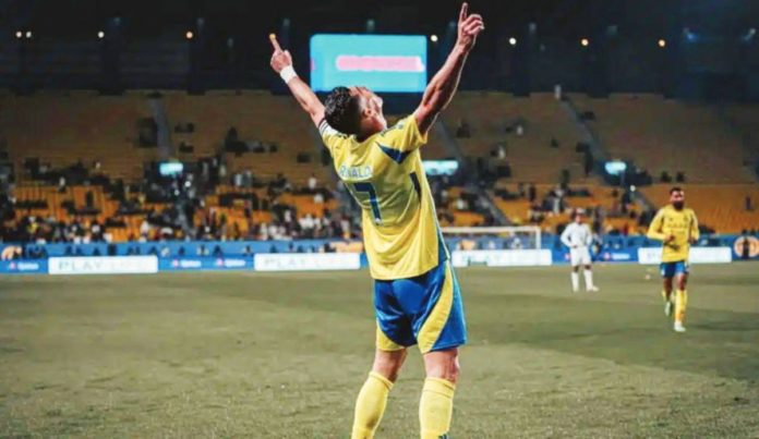 sports_Cristiano_resized Cristiano Ronaldo celebrates after netting his 100th goal for Al Nassr. AP