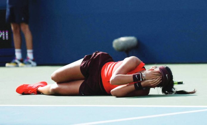 sports_Eala_resized Filipina tennis sensation Alexandra Eala falls on the ground following her upset win against Clara Tauson in US Open. REUTERS