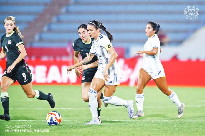 Hali Long and the Philippine women's football team suffered a 1-0 loss to Australia. PFF PHOTO
