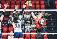 PLDT High Speed Hitters’ Alleiah Malaluan attempts to score against a Kobe Shinwa University player. PVL PHOTO