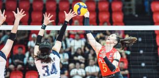 PLDT High Speed Hitters’ Alleiah Malaluan attempts to score against a Kobe Shinwa University player. PVL PHOTO