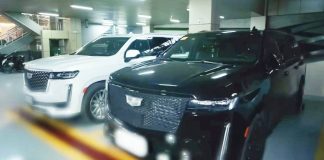 The Discaya family's Cadillac Escalade in white and black. PHOTO/S: SCREENGRAB FROM YOUTUBE | JULIUS BABAO UNPLUGGED