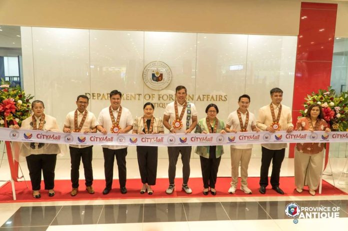 Antique’s Gov. Paolo Javier and Cong. AA Legarda lead the ribbon-cutting of the DFA Consular Office’s new location at CityMall San Jose de Buenavista, which opened on September 12, 2025. PROVINCE OF ANTIQUE PHOTO