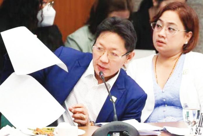 Couple Pacifico “Curlee” and Cezarah “Sarah” Discaya appear in the Senate blue ribbon committee on Sept. 8, 2025 where they bared a list of lawmakers and officials who allegedly demanded shares from payments for government flood control projects awarded to their construction firms. NIÑO JESUS ORBETA, PHILIPPINE DAILY INQUIRER
