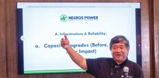 Negros Power president and chief executive officer Roel Castro shares updates on the company's operation in central Negros Occidental, on September 3 at a hotel in Bacolod City.