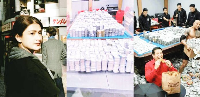 Carla Abellana and Edu Manzano expressed dismay after photos of stacks of “stolen money” on a Department of Public Works and Highways office table were presented at the House of Representatives’ probe. @CARLAANGELINE, @REALEDUMANZANO/IG / INQUIRER FILE PHOTO