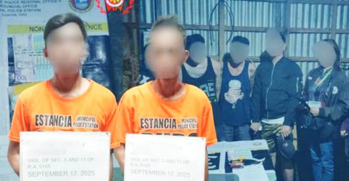 estancia_drug_op.JPG_resized Two high-value suspects yielded around P1.6 million worth of suspected shabu in a buy-bust operation carried out by the Estancia Municipal Police Station in Barangay Gogo, Estancia, Iloilo on Sept. 17, 2025. ESTANCIA MPS PHOTO