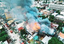 Jaro fire leaves ₱1.8M worth of damage This aerial photo shows a fire that broke out on Jalandoni Street, Jaro, Iloilo City on Wednesday, Sept. 24, 2025. Seven houses were gutted. MORE POWER PHOTO