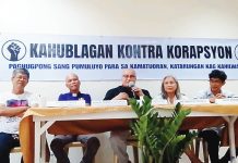 Organizers expect thousands to join Sept. 21 ‘Trillion March’ against corruption in Iloilo “We will express our righteous anger regarding rampant corruption. Squandered funds represent the labor and sacrifices of our fellow Filipinos,” says said Monsignor Meliton Oso (center) of the Jaro Archdiocesan Social Action Center during a press conference announcing plans for the September 21 “Trillion Peso March” protest rally in Iloilo City. With him are (from left) Elmer Forro from Bagong Alyansang Makabayan - Panay, Monsignor Marco Sulayao from the Promotion of Church Peoples’ Response, Dr. Kristin Treñas from Kahublagan Kontra Korapsyon, and Matt Gonzaga from Pamatan-on Kontra Korapsyon. NELJOY N. GALIGAO/PN